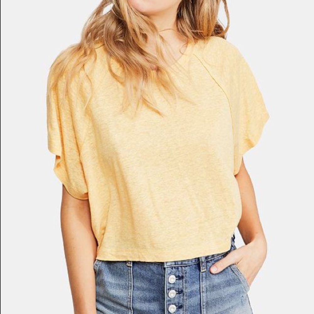 Free People the weekend tee in creamsicle like new